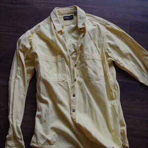 Yellow Button Down Men's Shirt By Land's End